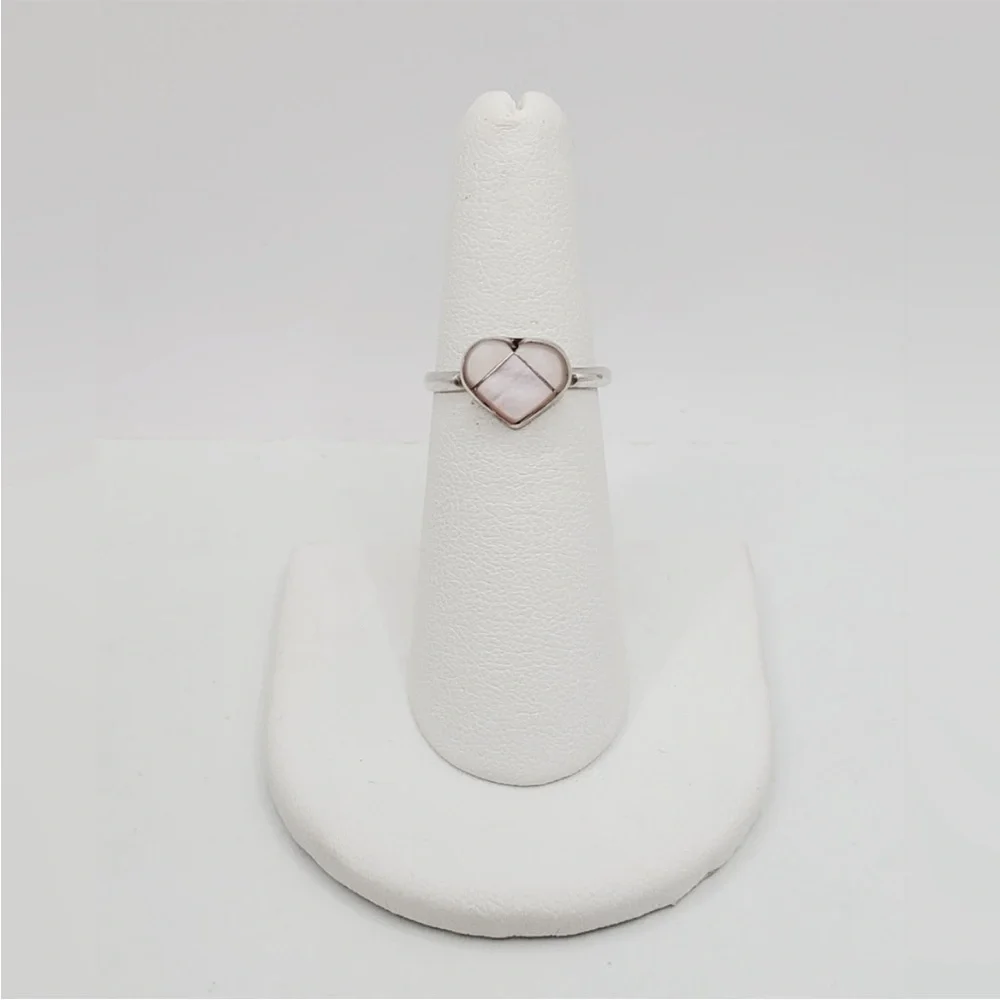 Mother Of Pearl 925 Sterling Silver Heart Ring